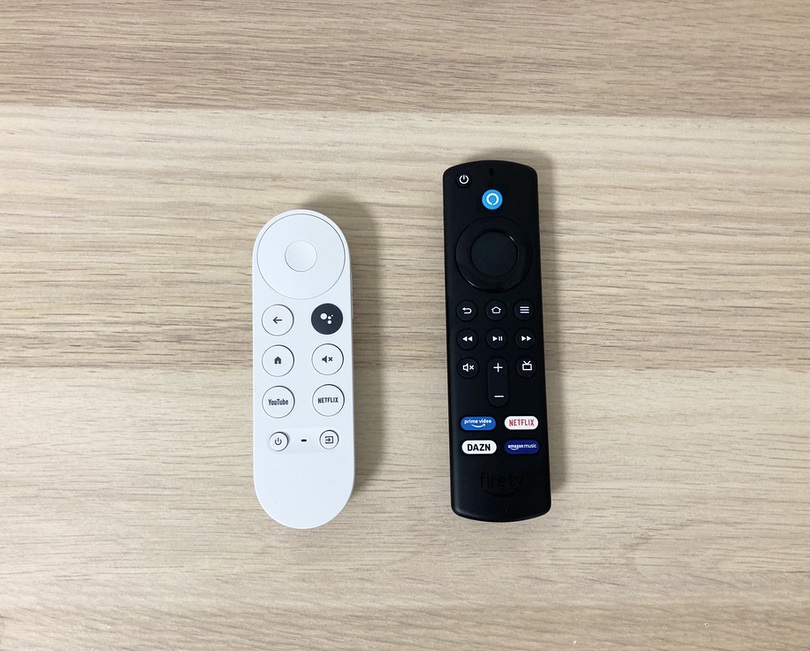 Fire TVリモコン第3世代とChromeCast with Google TVリモコン