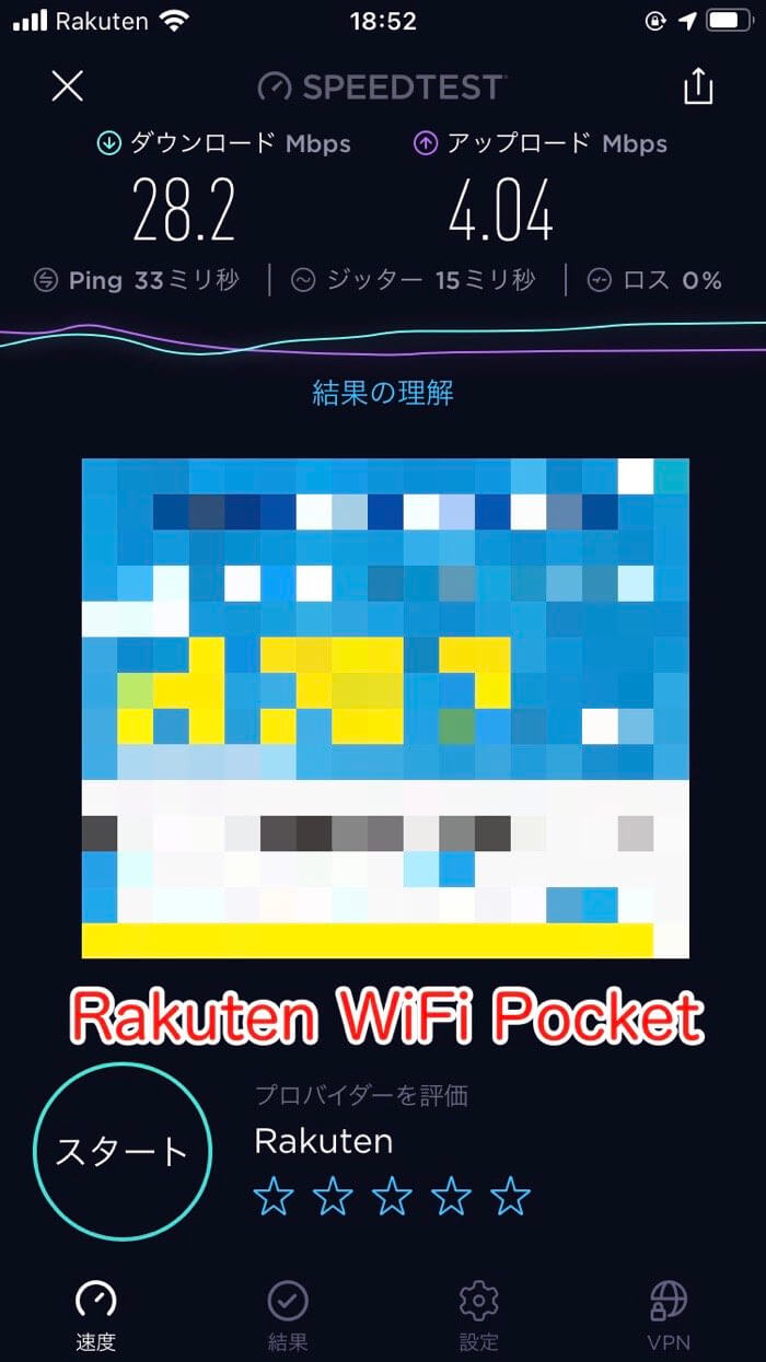 Rakuten WiFi Pocketのスピードテスト