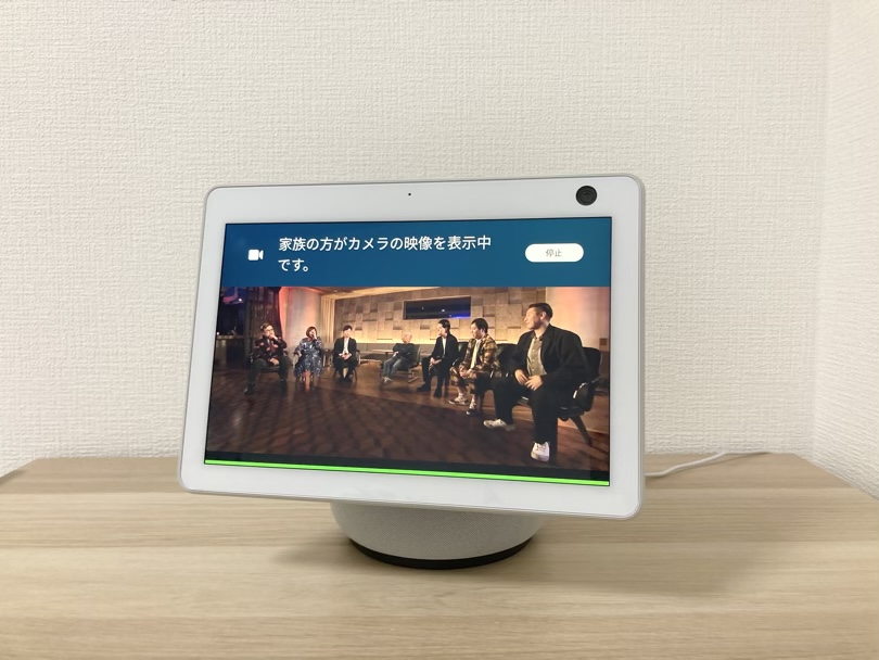 Echo Show 10はカメラ表示中に画面上にアラートが出る