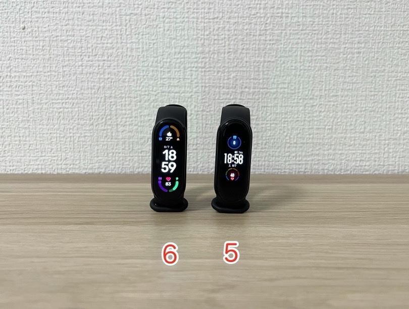 mi band 6と5の比較