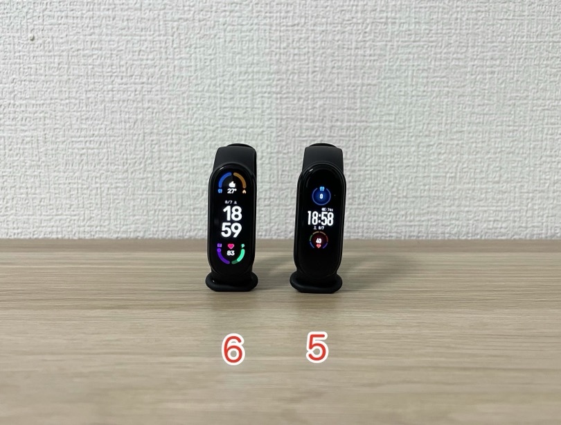 mi band 6と5の比較