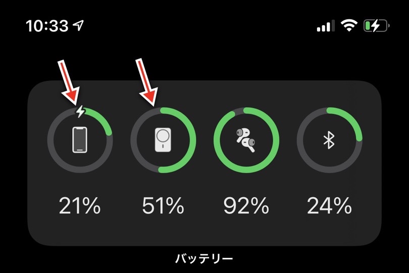 iPhoneを操作した状態でのバッテリー推移