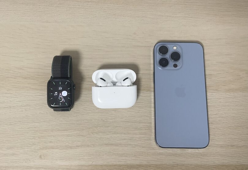 iPhone 13 ProとAirPods ProとApple Watch
