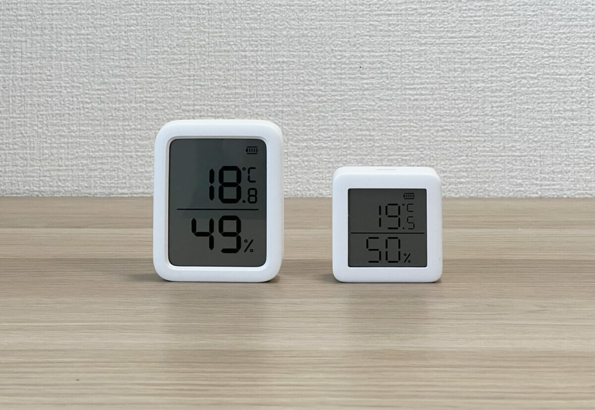 SwitchBot温湿度計プラスと通常版の実機