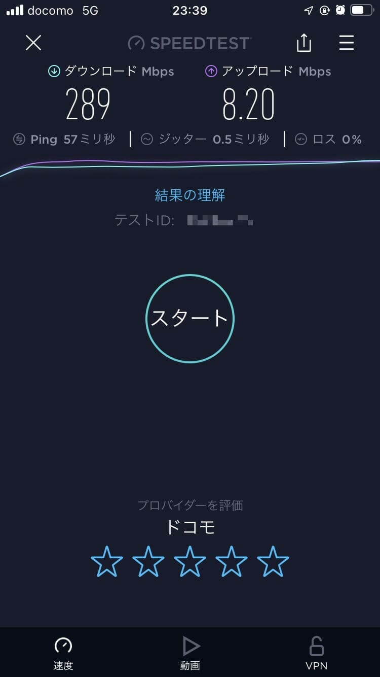 5Gのスピードテスト